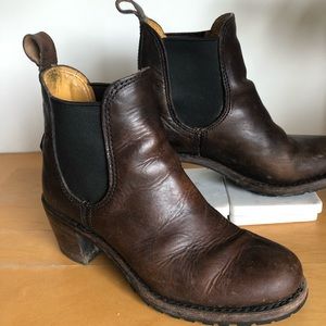 Frye Sabrina Chelsea Bootie in Dark Brown